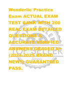 Wonderlic Practice  Exam ACTUAL EXAM  TEST BANK WITH 200  REAL EXAM DETAILED  QUESTIONS &  ACCURATE VERIFIED  ANSWERS GRADED A+  (2024-2025 BRAND  NEW!!) GUARANTEED  PASS.