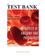 Test Bank - Principles of Anatomy and Physiology, 12th Edition (Geraro Tortora & Bryan Derrickson, 2020) Chapter 1-29 All Chapters
