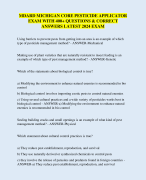 MDARD MICHIGAN CORE PESTICIDE APPLICATOR  EXAM WITH 400+ QUESTIONS & CORRECT  ANSWERS LATEST 2024 EXAM