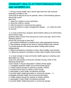 COMMUNITY HEALTH ATI PROCTOREDQUESTIONS AND ANSWERS (A+)