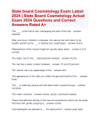 State board Cosmetology Exam Latest  2024 | State Board Cosmetology Actual  Exam 2024 Questions and Correct  Answers Rated A+ | Verified State board Cosmetology Exam 2024 Quiz with Accurate Solutions Aranking Allpass