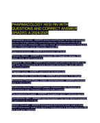PHARMACOLOGY HESI RN WITH QUESTIONS AND CORRECT ANSWER GRADED A 2024/2025