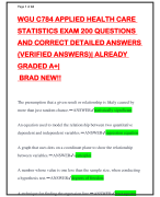 WGU C784 APPLIED HEALTH CARE STATISTICS EXAM 200 QUESTIONS AND CORRECT DETAILED ANSWERS (VERIFIED ANSWERS)| ALREADY GRADED A+| BRAD NEW!!