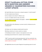 GFACT Certification ACTUAL EXAM WITH QUESTION AND ANSWER GRADED A+ GUARANTEED SUCCESS LATEST UPDATE 