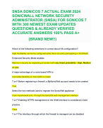 SNSA SONICOS 7 ACTUAL EXAM 2024 SONICWALL NETWORK SECURITY ADMINISTRATOR (SNSA) FOR SONICOS 7 WITH 300 NEWEST EXAM UPDATES QUESTIONS & ALREADY VERIFIED ACCURATE ANSWERS 100% PASS A+                 (BRAND NEW!!)