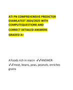 ATI PN COMPREHENSIVE PREDICTOR  EXAMLATEST 2024/2025 WITH  COMPLITEQUESTIONS AND  CORRECT DETAILED ANSWERS  GRADED A+