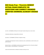 NCE Study Prep – Theorists NEWEST  ACTUAL EXAM COMPLETE 158  QUESTIONS AND CORRECT ANSWERS  (VERIFIED ANSWERS) |ALREADY GRADED  A+