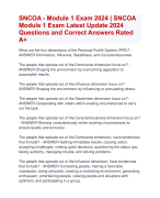 SNCOA - Module 1 Exam 2024 | SNCOA  Module 1 Exam Latest Update 2024  Questions and Correct Answers Rated  A+ | Verified SNCOA - Module 1 Exam 2024 Quiz with Accurate Solutions Aranking Allpass