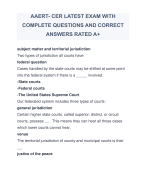 AAERT- CER LATEST EXAM WITH COMPLETE QUESTIONS AND CORRECT  ANSWERS RATED A+