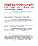 SNCOA DLC: Joint Warfighter Exam 2024  | SNCOA DLC Joint Warfighter Actual  Exam Update 2024 Questions and  Correct Answers Rated A+ | Verified SNCOA DLC Joint Warfighter Exam 2024  Quiz with Accurate Solutions Aranking Allpass 