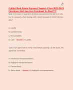 Colibri Real Estate Practice Final Exam /2023 -2024 /100 Questions And Answers Download To Pass!!!