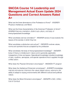 SNCOA Course 14 Leadership and  Management Actual Exam Update 2024  Questions and Correct Answers Rated  A+ | Verified SNCOA Leadership and  Management Exam 2024  Quiz with Accurate Solutions Aranking Allpass