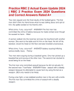 Practice RBC 2 Actual Exam Update 2024  | RBC 2 Practice Exam 2024 Questions  and Correct Answers Rated A+ | Verified Practice RBC2 Exam  2024 Quiz with Accurate Solutions  Aranking Allpass