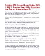 Practice RBC 3 Actual Exam Update 2024  | RBC3 Practice Exam 2024 Questions  and Correct Answers Rated A+ | Verified Practice RBC 3  Exam 2024  Quiz with Accurate Solutions Aranking Allpass