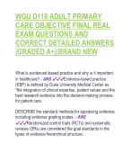 WGU D118 ADULT PRIMARY  CARE OBJECTIVE FINAL REAL  EXAM QUESTIONS AND  CORRECT DETAILED ANSWERS  |GRADED A+||BRAND NEW 
