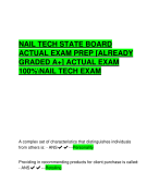 NAIL TECH STATE BOARD  ACTUAL EXAM PREP [ALREADY  GRADED A+] ACTUAL EXAM  100%\NAIL TECH EXAM