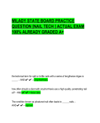 MILADY STATE BOARD PRACTICE  QUESTION [NAIL TECH ] ACTUAL EXAM  100% ALREADY GRADED A+
