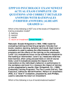 EPPP I/O PSYCHOLOGY EXAM NEWEST ACTUAL EXAM COMPLETE 120 QUESTIONS AND CORRECT DETAILED ANSWERS WITH RATIONALES (VERIFIED ANSWERS) |ALREADY GRADED A+