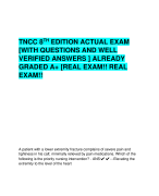 TNCC 8TH EDITION ACTUAL EXAM  [WITH QUESTIONS AND WELL  VERIFIED ANSWERS ] ALREADY  GRADED A+ [REAL EXAM!! REAL  EXAM!!