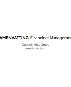 Samenvatting Financieel Management Periode 4, jaar 1 (P) 2016-2017