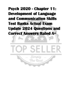 Psych 2020 - Chapter 11:  Development of Language  and Communication Skills  Test Banks Actual Exam  Update 2024 Questions and  Correct Answers Rated A+ 