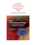 Test Bank For Applied Pathophysiology  A Conceptual Approach to the  Mechanisms of Disease  3rd Edition By  Carie A. Braun, Cindy M. Anderson |All Chapters, Complete Q & A, Latest 2024|