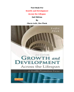 Test Bank For Growth and Development  Across the Lifespan  2nd Edition By  Gloria Leife, Eve Fleck |All Chapters, Complete Q & A, Latest 2024|