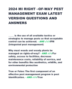 2024 MI RIGHT –OF-WAY PEST  MANAGEMENT EXAM LATEST  VERSION QUESTIONS AND  ANSWERS 