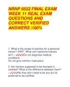 NRNP 6552 FINAL EXAM  WEEK 11 REAL EXAM  QUESTIONS AND  CORRECT VERIFIED  ANSWERS |100%