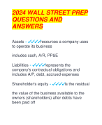 2024 WALL STREET PREP  QUESTIONS AND  ANSWERS