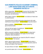 ILEA REMOTE POLICE ACADEMY CRIMINAL  LAW QUESTIONS AND ACCURATE  ANSWERS RATED A+