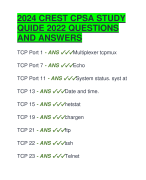 2024 CREST CPSA STUDY  QUIDE 2022 QUESTIONS  AND ANSWERS