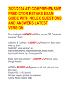 2023/2024 ATI COMPREHENSIVE  PREDICTOR RETAKE EXAM  GUIDE WITH NCLEX QUESTIONS  AND ANSWERS LATEST  VERSION