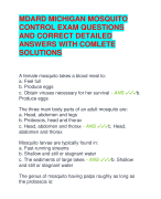 MDARD MICHIGAN MOSQUITO  CONTROL EXAM QUESTIONS  AND CORRECT DETAILED  ANSWERS WITH COMLETE  SOLUTIONS