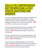 2024 ATI PN COMPREHENSIVE  EXIT REVIEW EXAM LATEST  UPDATE QUESTIONS AND  ANSWERS