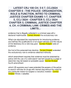 THE POLICE: ORGANIZATION,  ROLE & FUNCTION, INTRO TO CRIMINAL  JUSTICE CHAPTER EXAMS