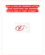 HESI A2 READING COMPREHENSION ACTUAL EXAM QUESTIONS AND ANSWERS 2024-25 PASS AT FIRST ATTEMPT !!