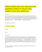 PDGA Certified Rules Exam Questions with  ANSWERS CORRECTLY SPELLED AND  VERIFIED 2024/2025 GRADED A+