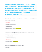 SNSA SONICOS 7 ACTUAL LATEST EXAM 2024 SONICWALL NETWORK SECURITY ADMINISTRATOR (SNSA) FOR SONICOS 7 WITH 300 ACTUAL EXAM BEST QUESTIONS & ACCURATE VERIFIED ANSWERS ALREADY GRADED A+
