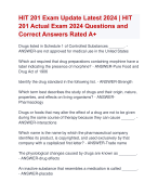 HIT 201 Exam Update Latest 2024 | HIT  201 Actual Exam 2024 Questions and  Correct Answers Rated A+ | Verified HIT 201 Exam 2024 Quiz with Accurate Solutions Aranking Allpass