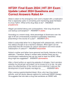 HIT201 Final Exam 2024 | HIT 201 Exam  Update Latest 2024 Questions and  Correct Answers Rated A+ | Verified HIT 201 Exam 2024 Quiz with Accurate Solutions Aranking Allpass 