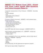 AMEDD CCC Midterm Exam 20AMEDD CCC Midterm Exam 2024 | Amedd  CCC Exam Latest Update 2024 Questions  and Correct Answers Rated A+ | Verified AMEDD CCC Actual Exam 2024  Quiz with Accurate Solutions 
