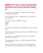 AMEDD CCC Exam Latest Update 2024  Questions and Correct Answers Rated  A+ | Verified AMEDD CCC Exam 2024  Quiz with Accurate Solutions Aranking Allpass