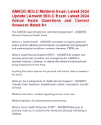  Amedd BOLC Exam Latest 2024  Actual Exam Questions and Correct  Answers Rated A+| AMEDD BOLC Actual Exam 2024  Quiz with Accurate Solutions Aranking Allpass