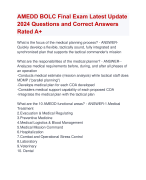AMEDD BOLC Final Exam Latest Update 2024 Questions and Correct Answers  Rated A+ | Verified AMEDD BOLC Actual Exam 2024 Quiz with Accurate Solutions Aranking Allpass