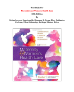 Test Bank For Maternity and Women's Health Care  12th Edition By Deitra Leonard Lowdermilk, Shannon E. Perry, Mary Catherine Cashion, Ellen Olshansky, Kathryn Rhodes Alden |All Chapters, Complete Q & A, Latest 2024|