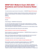 NRN P 6635 Midterm Exam Questions and  Correct Answers 2024 Rated A+