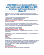 NRNP 6531 Exam Combined Midterm  and Final Review 2024 Over 300+  Questions and Correct Answers Rated A+