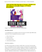 TEST BANK FOR Maternity & Women’s Health Care 12th Edition Lowdermilk Chapter 1-37 WELL ENLIGHTEN
