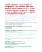 PCCN: Chapter 1 - Assessment of  Progressive Care Patients and Their  Families EXAM LATEST ACTUAL EXAM  2024 | ALL 200 QUESTIONS AND CORRECT  ANSWERS WITH RATIONALES | GRADED  A+ | PROFESSOR VERIFIED